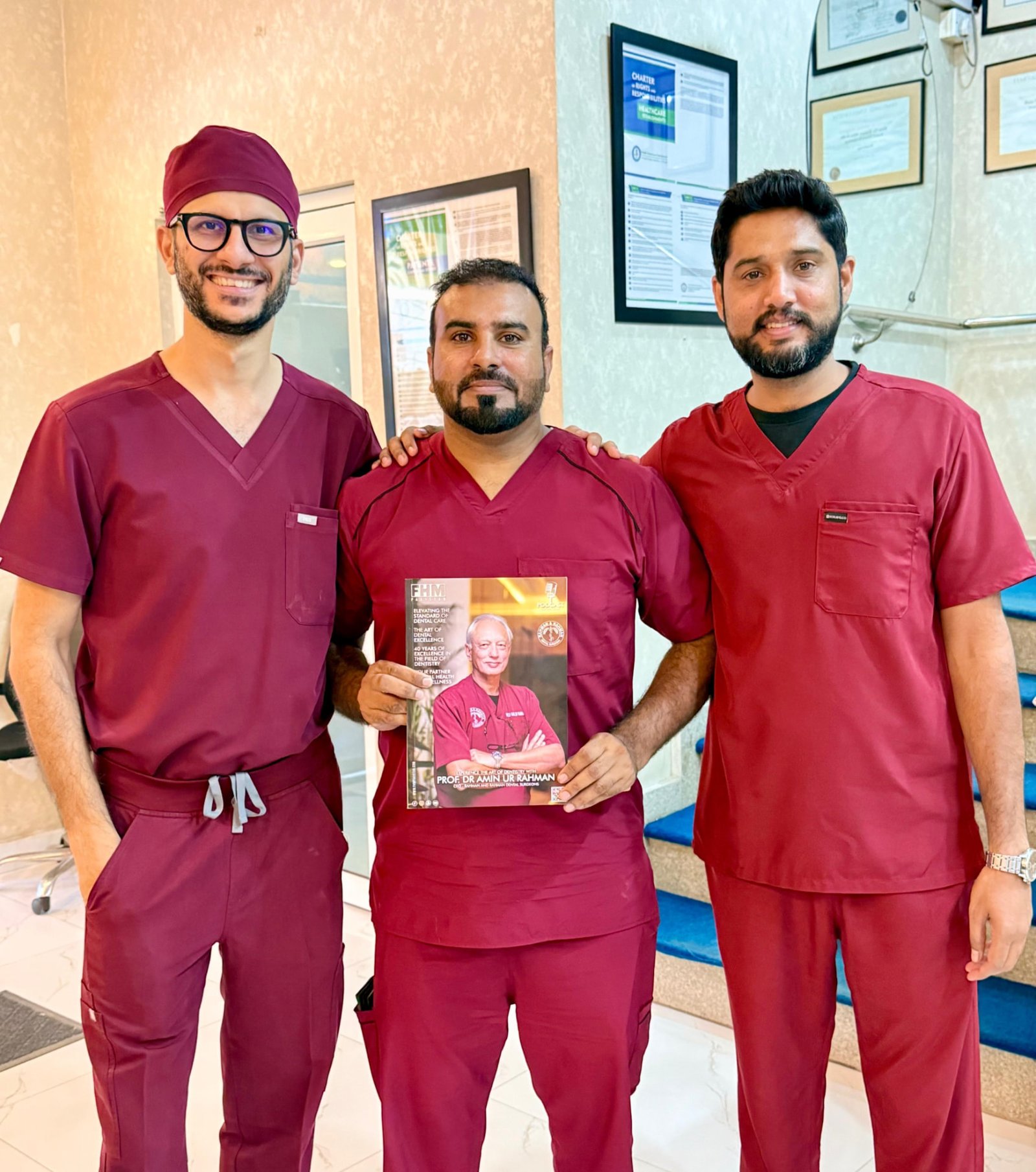 Smile Care clinical team in scrubs before a treatment session